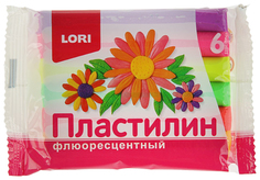 Пластилин Lori Флюоресцентный 6 цветов