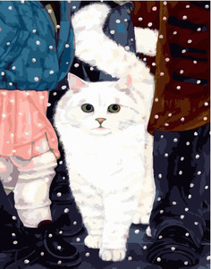 Картина по номерам Paintboy GX 34100 Белая кошка 40*50
