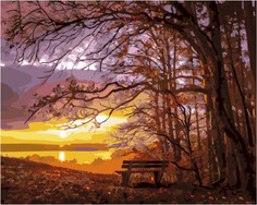 Картина по номерам Paintboy GX 33939 Скамейка у осеннего леса 40*50