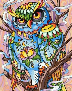 Картина по номерам Paintboy GX 28418 Цветной филин 40*50