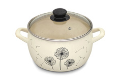 Кастрюля эмал Одуванчик 3,3л сфер ТМ Metalac