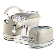Комплект Ariete Vintage Рожковая кофеварка 1389/03 + тостер 155/13 + чайник 2877/03 Beige