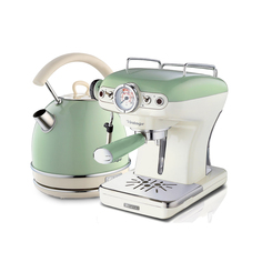 Комплект Ariete Vintage Кофеварка рожкового типа 1389/04 + чайник 2877/04 Green