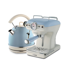 Комплект Ariete Vintage Кофеварка рожкового типа 1389/05 + чайник 2877/05 Blue