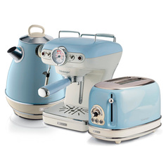 Комплект Ariete Vintage Рожковая кофеварка 1389/05 + тостер 155/15 + чайник 2869/05 Blue