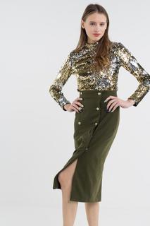 Юбка женская T-Skirt AW18-02-0525-FS зеленая 42 RU