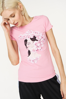 Футболка женская Fashion.Love.Story. 18PS2008 розовая 46 RU