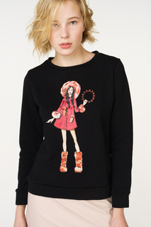 Свитшот женский Fashion.Love.Story. 17FL0003 черный 46 RU