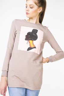 Свитшот женский Fashion.Love.Story. 17AW0004 бежевый 48 RU