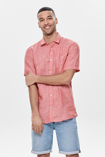Рубашка мужская ONLY & SONS 22013260 розовая XS