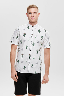 Рубашка мужская ONLY & SONS 22013084 белая S