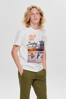 Футболка мужская ONLY & SONS 22012581 белая M