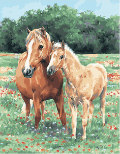 Картина по номерам Paintboy GX 34437 Мамин жеребенок 40*50