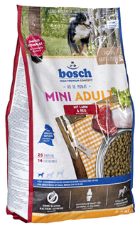 Сухой корм для собак Bosch Mini Adult, для мелких пород, ягненок и рис, 3кг
