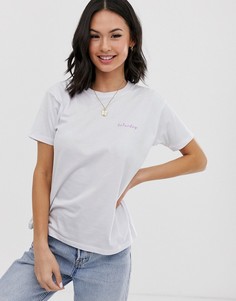 Футболка с принтом дней недели ASOS DESIGN-Белый