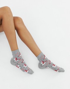 Новогодние носки с единорогами ASOS DESIGN-Мульти