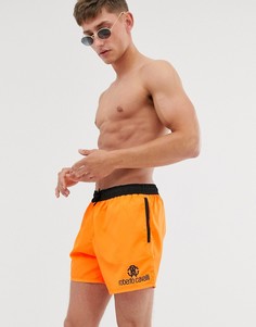 Неоново-оранжевые короткие шорты для плавания Cavali-Оранжевый Roberto Cavalli