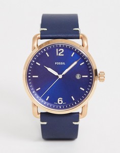 Мужские часы с кожаным ремешком Fossil - FS5274-Темно-синий