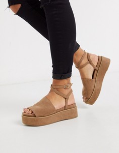 Бежевые сандалии на платформе ASOS DESIGN-Бежевый
