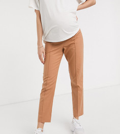 Льняные брюки-сигареты ASOS DESIGN Maternity-Бежевый