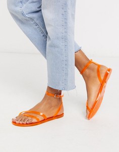 Ярко-оранжевые сандалии из гибкого пластика ASOS DESIGN-Оранжевый