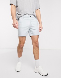 Голубые шорты чиносы скинни ASOS DESIGN-Синий