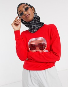 Красный свитшот с принтом Karl Lagerfeld