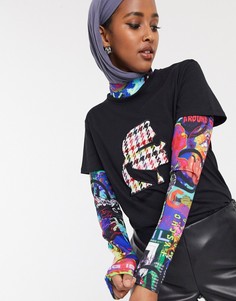 Черная футболка с отделкой из букле Karl Lagerfeld-Черный
