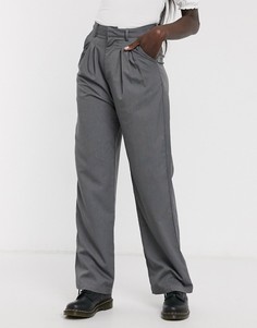 Широкие свободные брюки от комплекта со складками Daisy Street-Серый