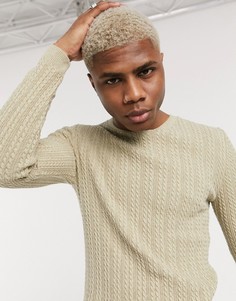 Легкий обтягивающий светло-коричневый джемпер ASOS DESIGN