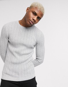 Легкий серый обтягивающий джемпер ASOS DESIGN