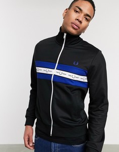 Черная спортивная куртка с кантом Fred Perry-Черный