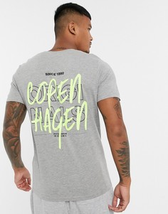 Серая футболка с принтом на спине Jack & Jones Originals-Серый