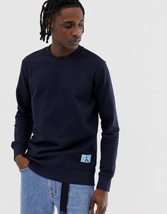 Свитшот с логотипом Calvin Klein Jeans-Темно-синий