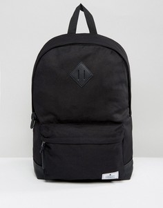 Черный парусиновый рюкзак с основой из искусственной кожи ASOS DESIGN