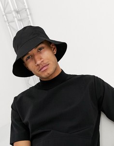 Черная нейлоновая панама с широкими полями ASOS DESIGN-Черный