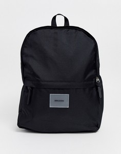 Черный рюкзак с логотипом на нашивке ASOS DESIGN