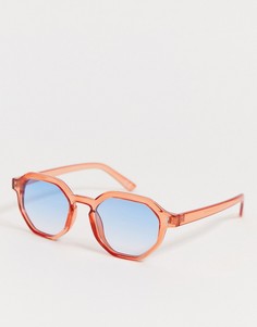 Солнцезащитные очки из оранжевого пластика с синими стеклами ASOS DESIGN-Оранжевый