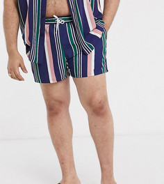 Короткие шорты для плавания от комплекта в разноцветную полоску ASOS DESIGN PLUS-Мульти