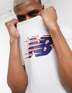Бело-красная футболка New Balance-Белый