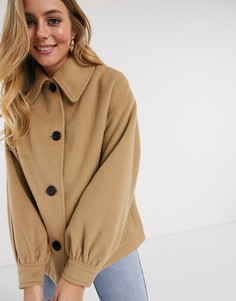 Бежевая куртка с объемными рукавами ASOS DESIGN-Бежевый