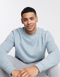 Свитшот голубого цвета из органического хлопка ASOS DESIGN-Синий