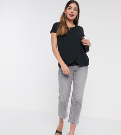 Черная футболка для кормления с запахом Mamalicious Maternity-Черный Mama.Licious