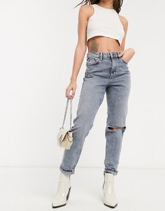 Рваные джинсы в винтажном стиле Topshop-Серый