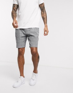 Серые шорты из жатой ткани в клетку Farah-Серый