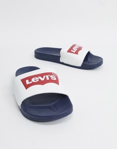 Темно-синие шлепанцы с логотипом Levis-Темно-синий Levis®