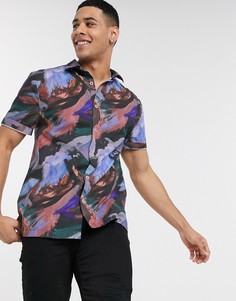 Рубашка с абстрактным принтом River Island-Красный