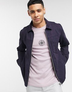 Темно-синяя свободная рубашка на молнии River Island-Темно-синий