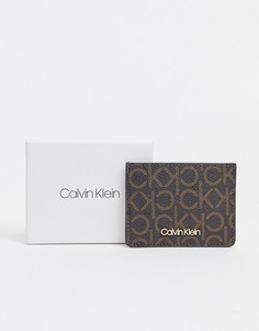 Кошелек для карт с логотипом-монограммой Calvin Klein-Коричневый