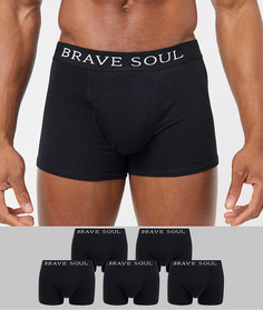 Набор из 5 боксеров Brave Soul-Черный